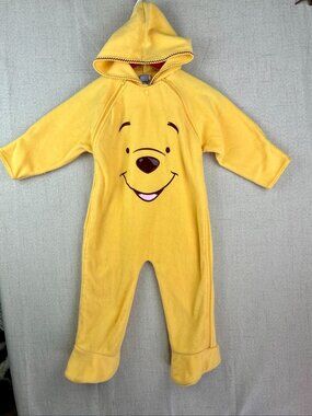 Winnie The Pooh Costume 24M Easy On Full Zip Lightweight Bodysuit Warm Fingers